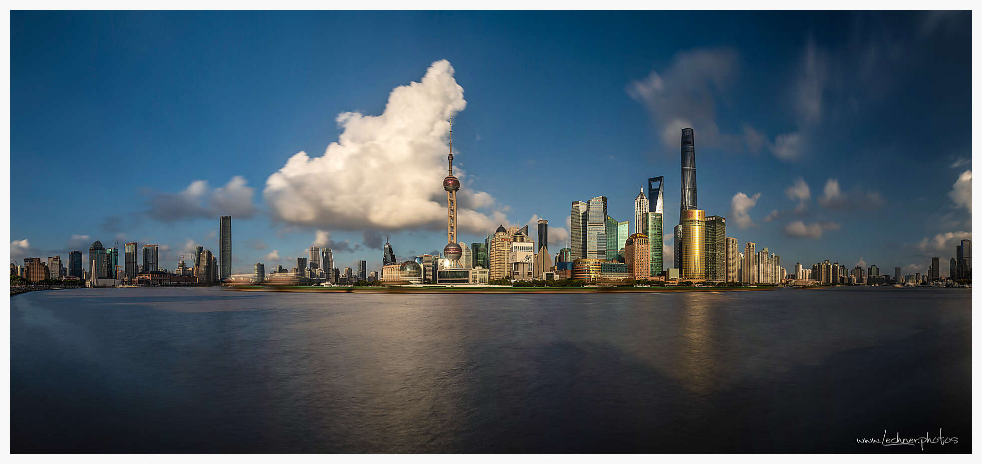 20211009 bund sunshine long exposure pano - Shanghai Skyline