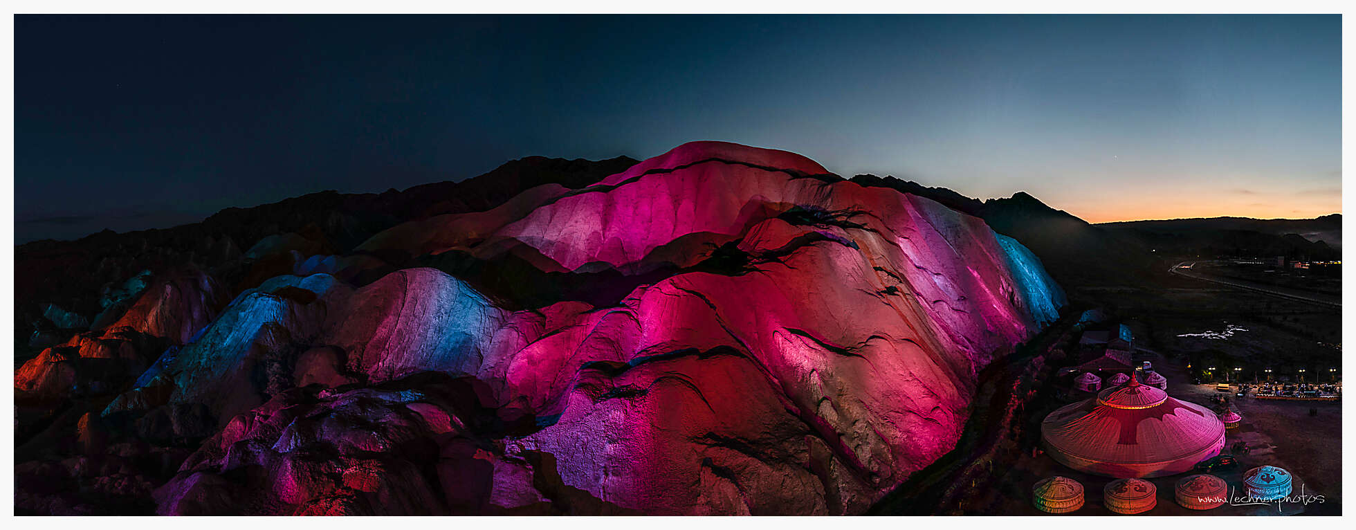 rainbow lit rainbow mountains